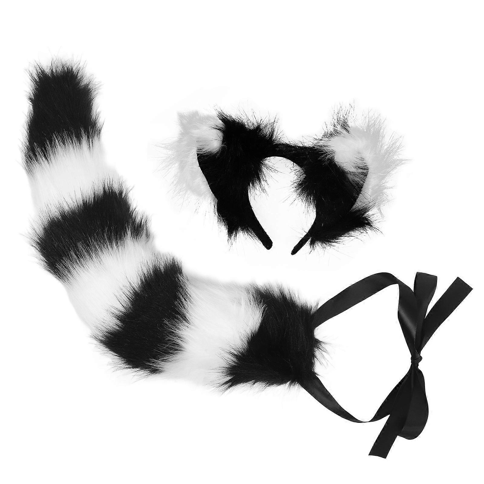 Fox Tail Costume Plush Prop for Cosplay 3Sets Fox Headband Tail Set