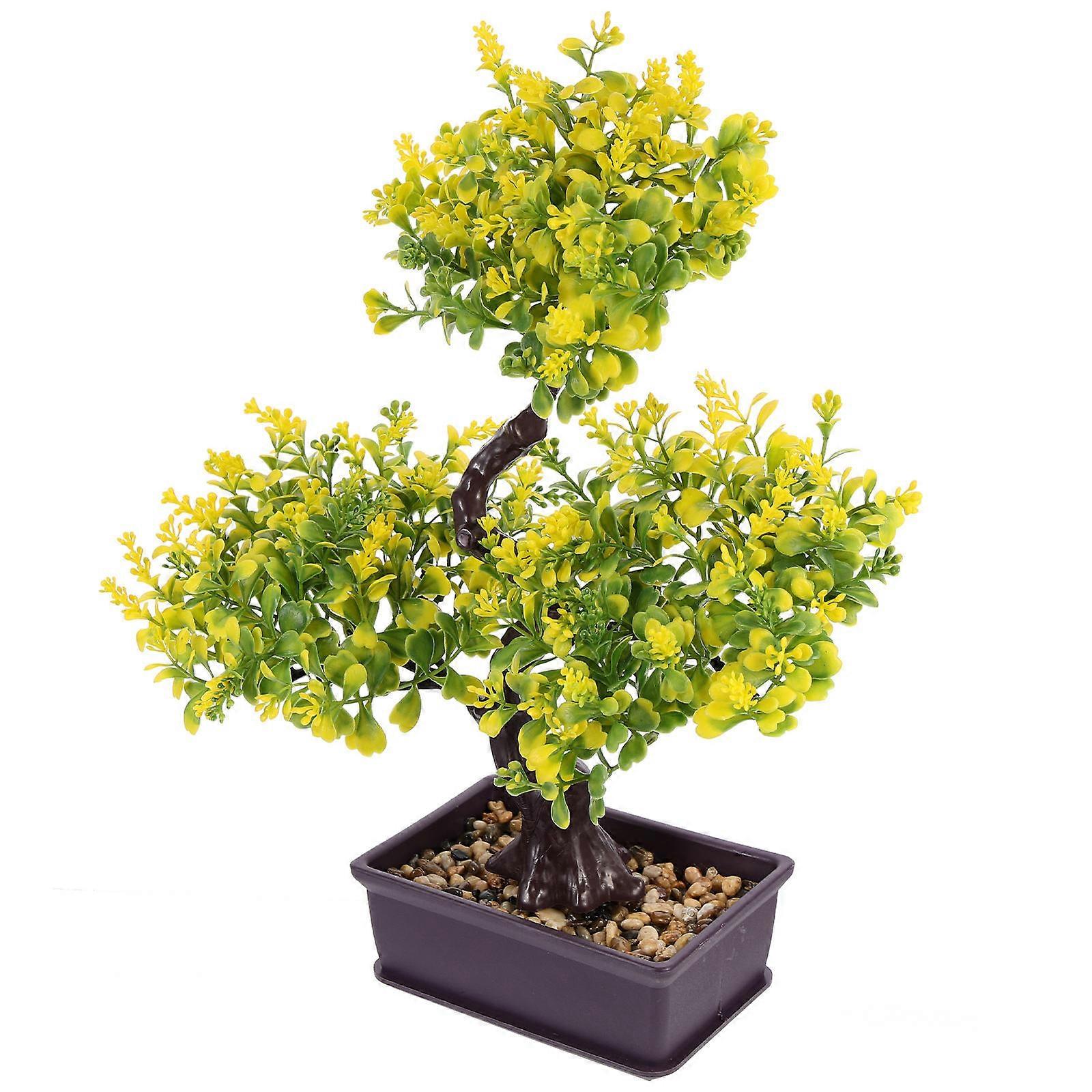 Artificial Plants Decor Plastic Bonsai for Desktop Decoration 2Pcs
