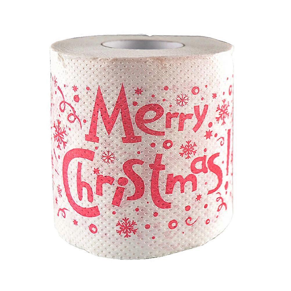 Merry Christmas Table Tissue Roll Paper for Cleaning 2Pcs Use