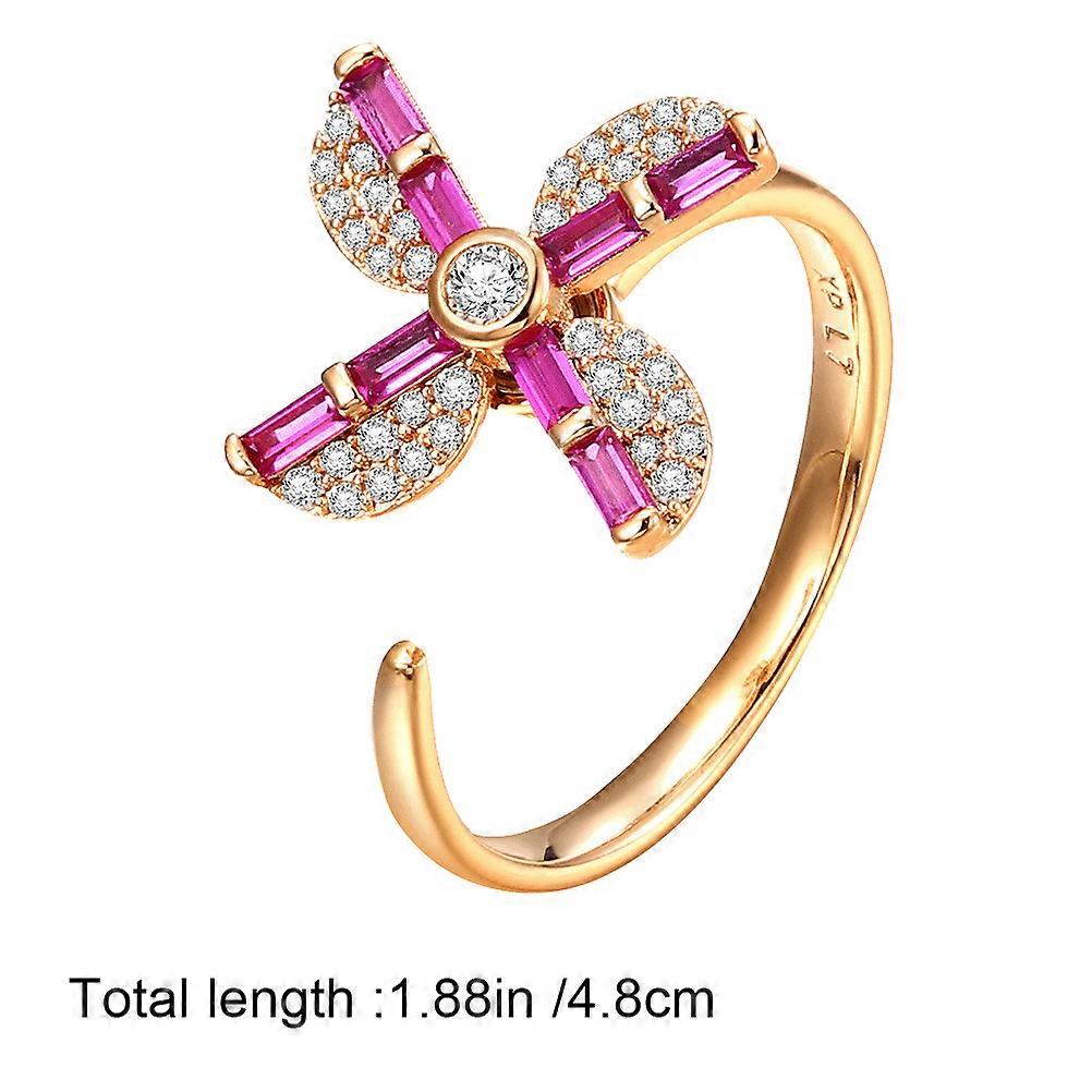 Girls Ring Open Ring for Decoration Red Alloy Adjustable Style