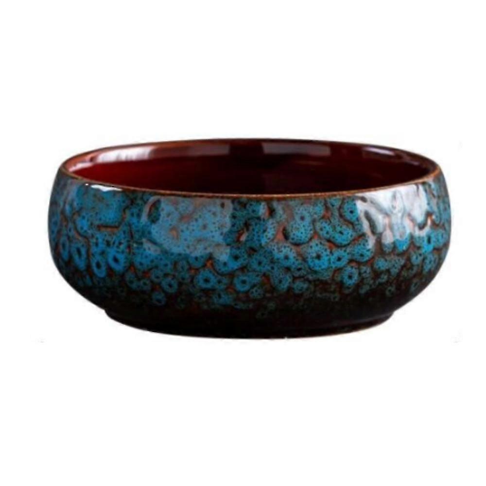 Ceramic Retro Lotus Bowl,big Caliber Flow Glaze Non-porous Hydroponic Container