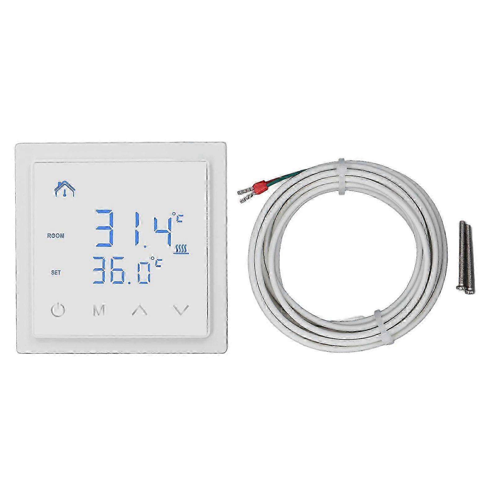 Electric Underfloor Heating Thermostat LED Display High Accuracy Anti False Contact Temperature Controller 16A AC85V250V