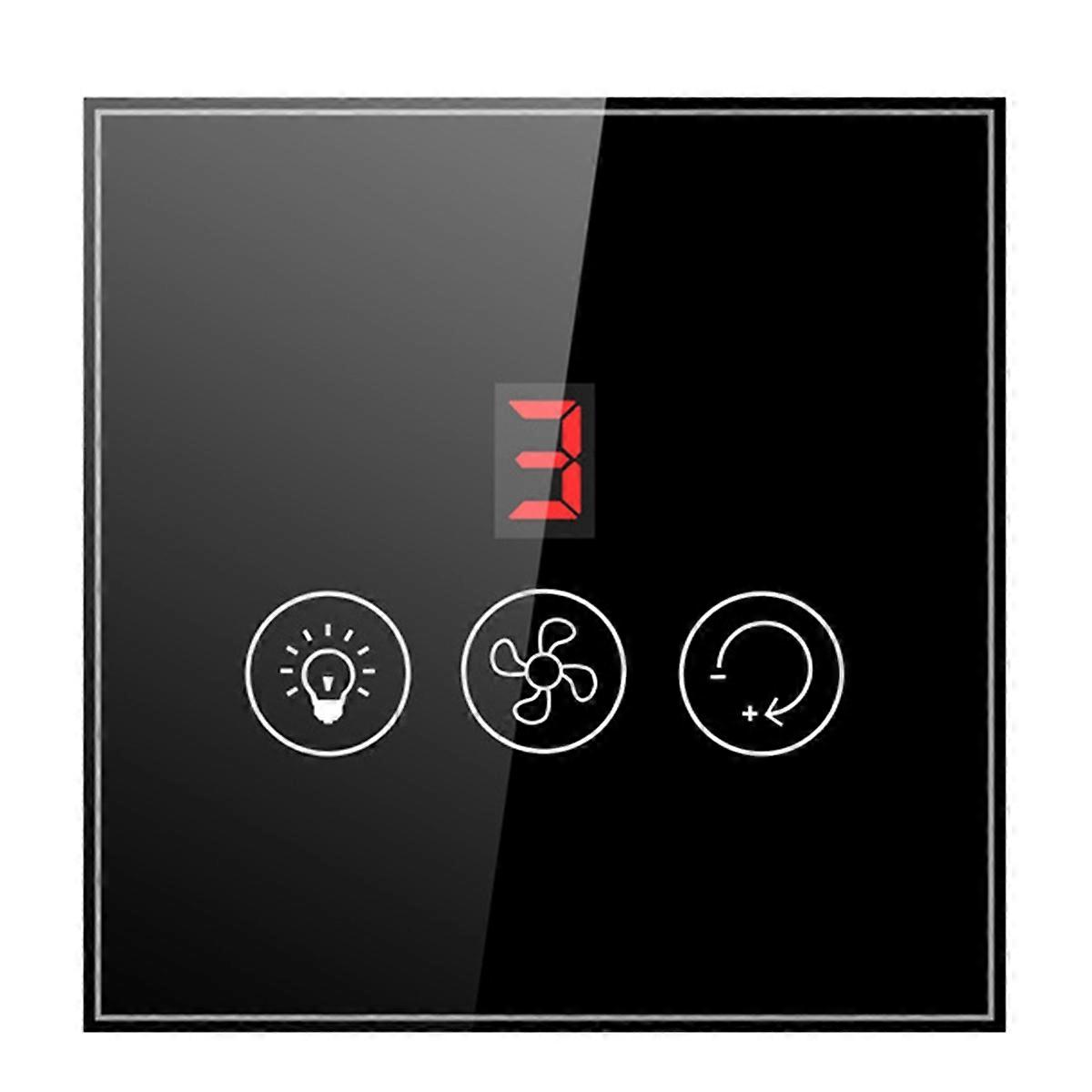 Tuya Smart Switch Controller EU Plug Ceiling Fan Lamp Switch Black