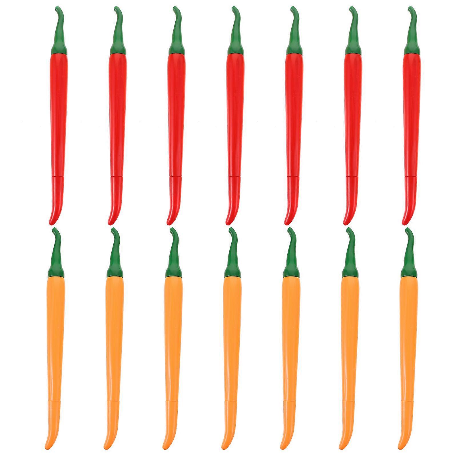 Colorful Vegetable Pens 14Pcs Chili Shaped Gel Ink Pens for Drawing and Writing with Assorted Color Abs Material for Smooth Writing