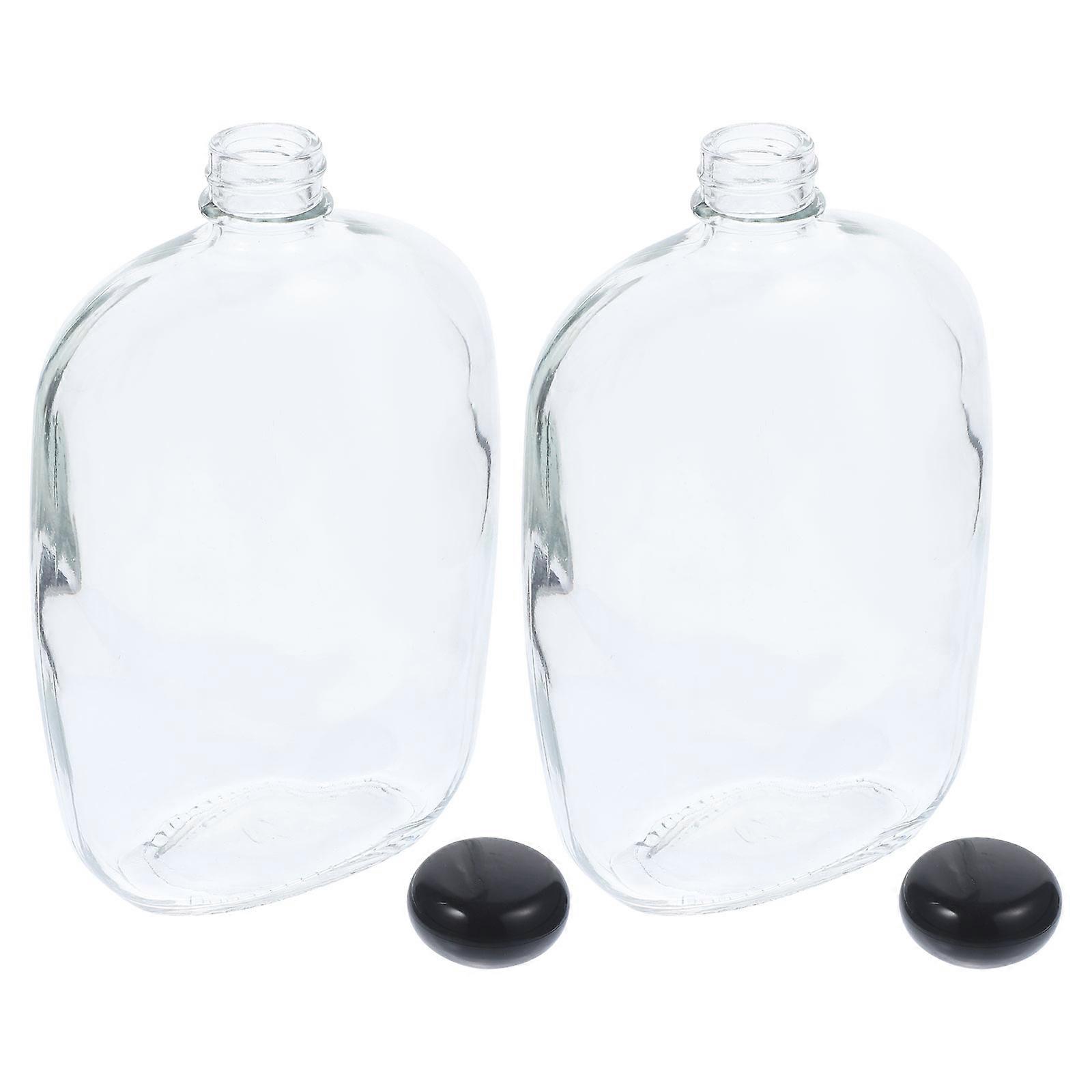 Clear Bottle with Lid Multi-Functional Glass Bottle for Storage 6Pcs