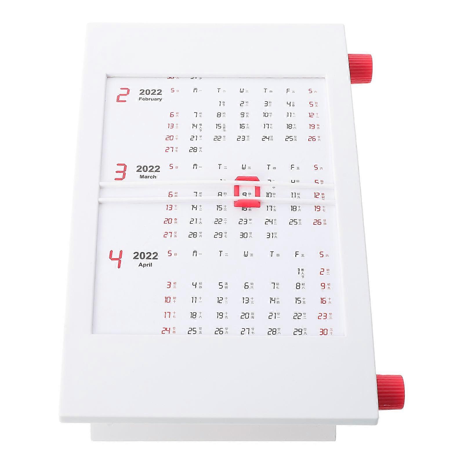 2022 Desk Calendar Rotary Calendar for Practical Use 3Pcs White