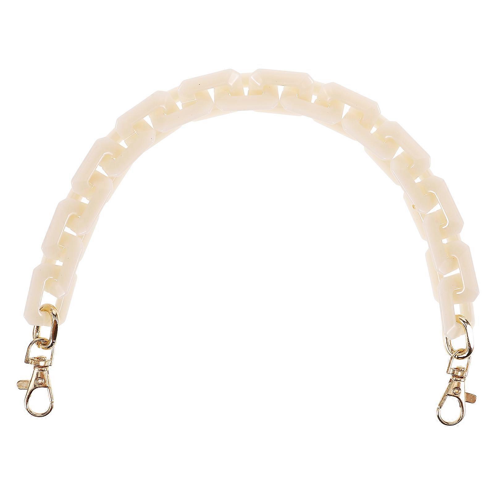 Handbag Chain Strap Acrylic Replacement for Purse 5Pcs Beige Set