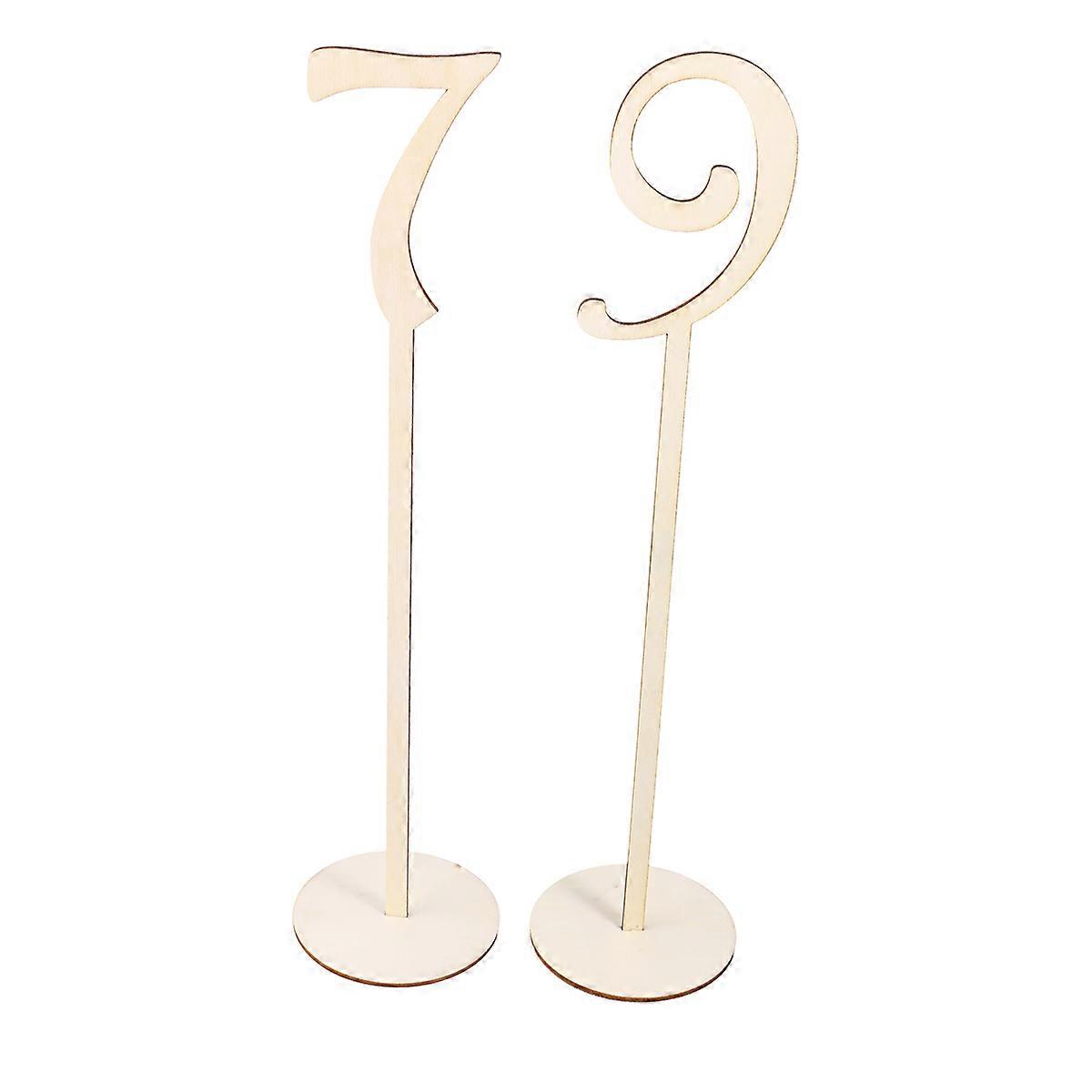Khaki Wooden Table Numbers for Wedding Use with Holder Base 30Pcs