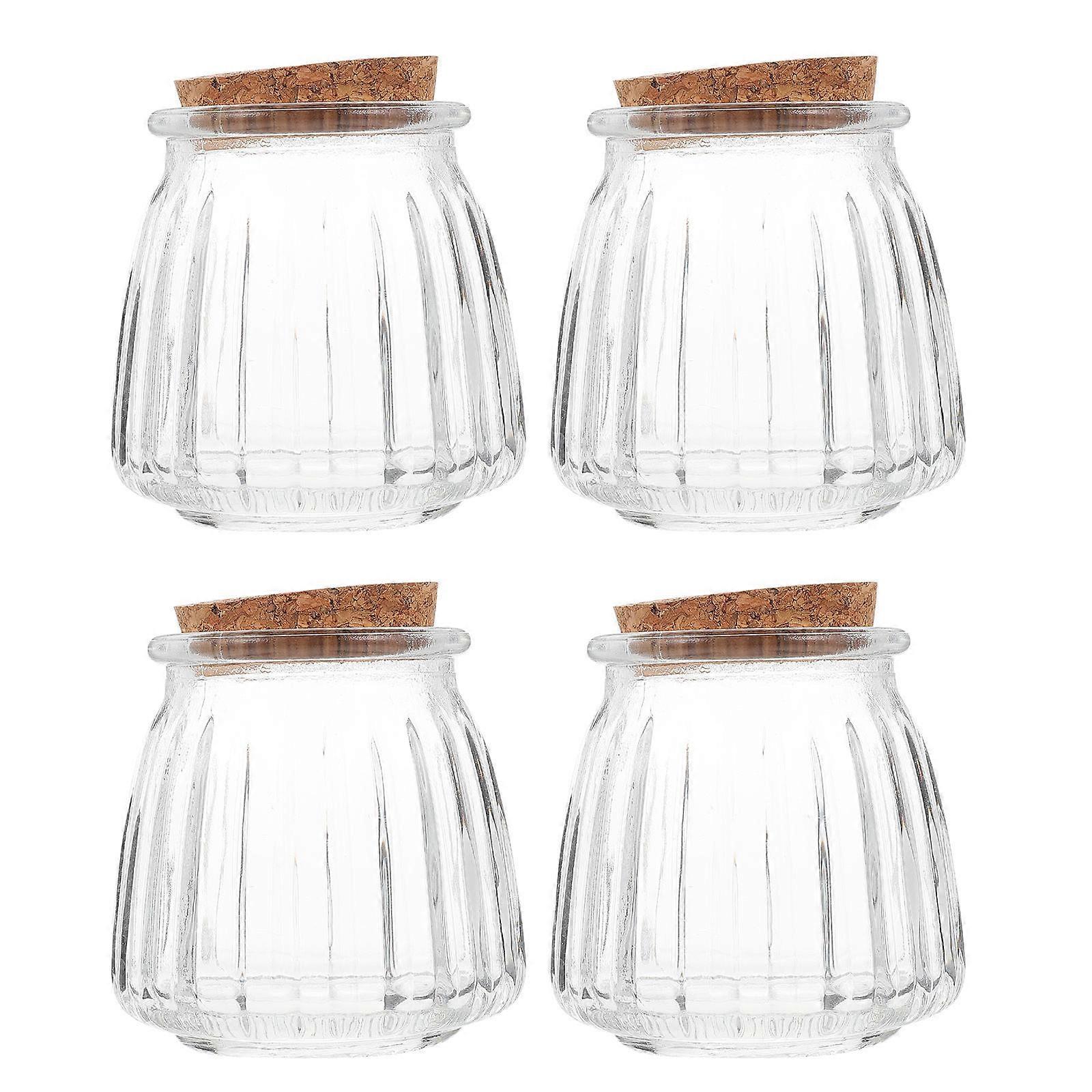 Wishing Bottles Glass Drift Bottles for Decor 4Pcs Transparent Cork Storage Jars