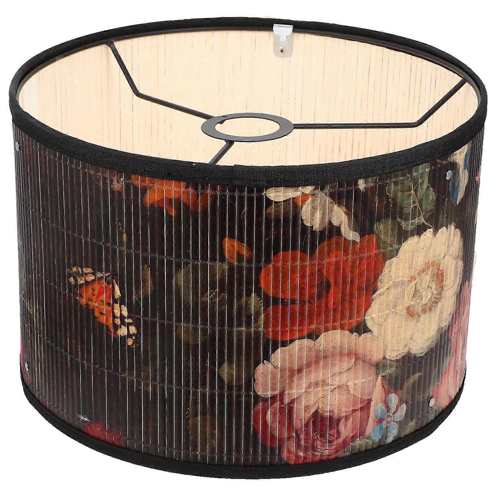 Practical Flower Lampshade Bamboo Ceiling Lamp Cover for Bedroom