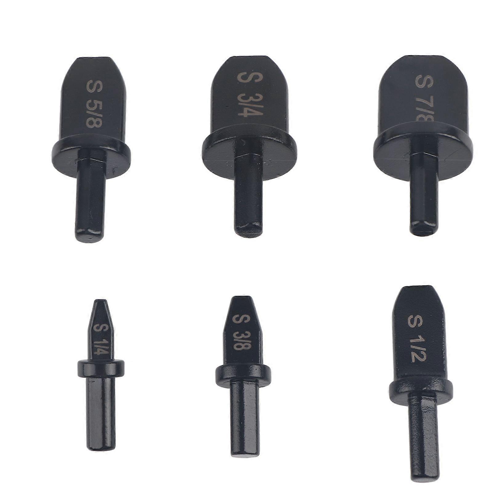 6Pcs Swaging Tool Drill Bit Set Hex Triangular Handle Manual Copper Pipe Flaring Tool HVAC Repairing Set