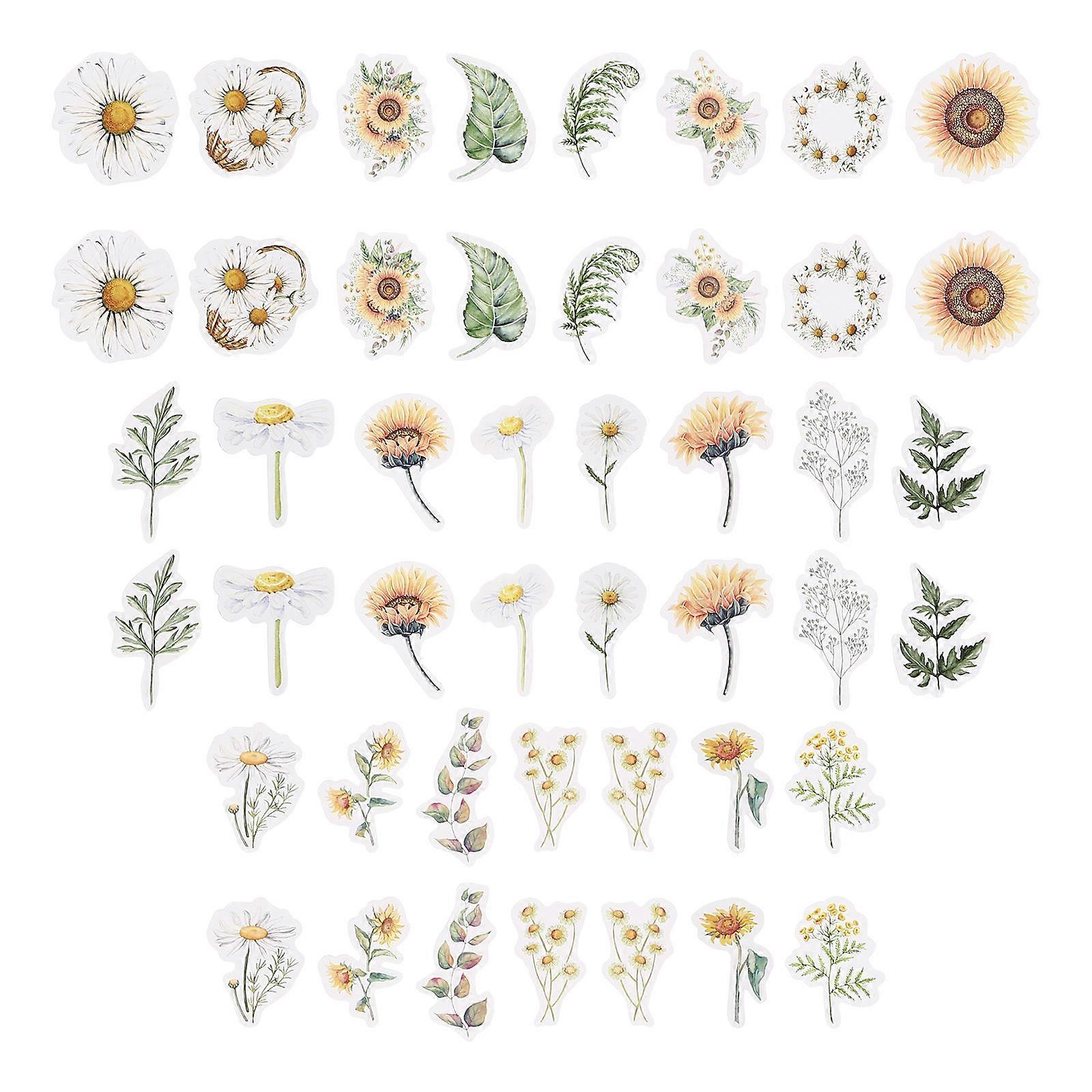 Flower Style Daisy Sunflower Stickers for Labeling 3 Boxes Assorted