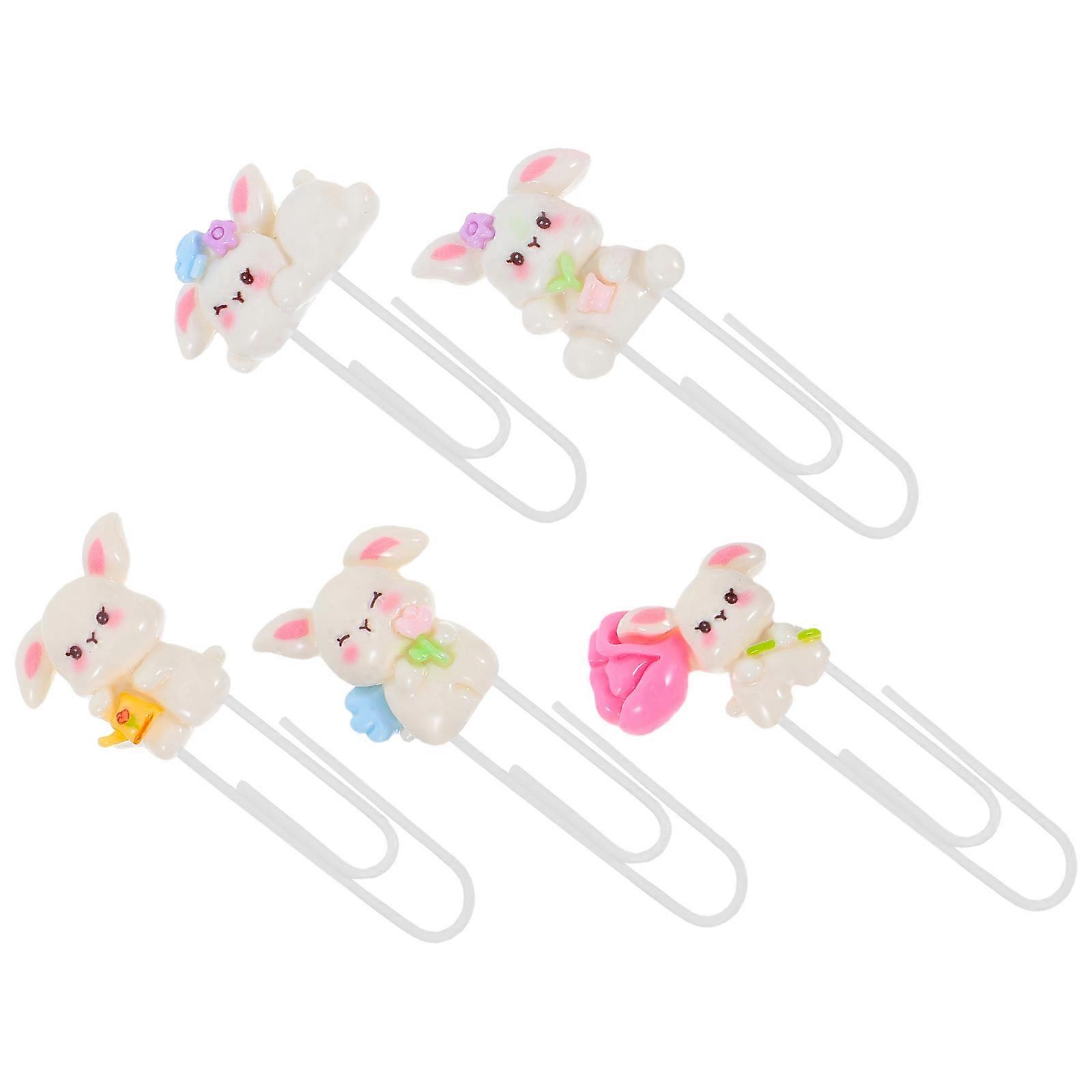 Assorted Color Easter Bunny Paper Clips for Office 20Pcs Metal