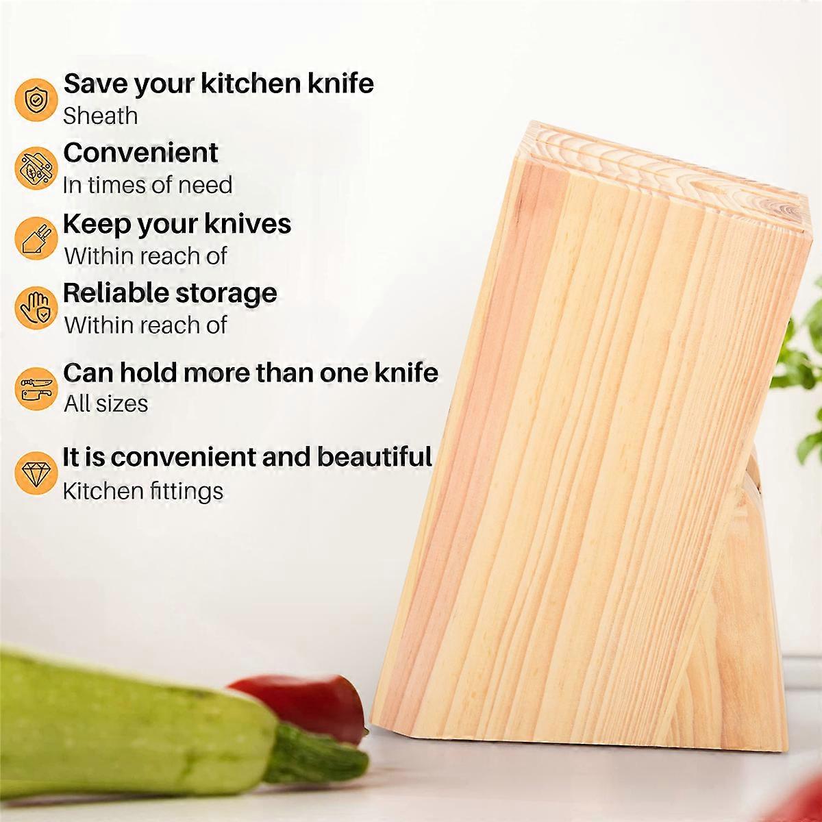 Kitchen Wood Knife Holder Bamboo Storage Shelf Organizer Kitchen Tool