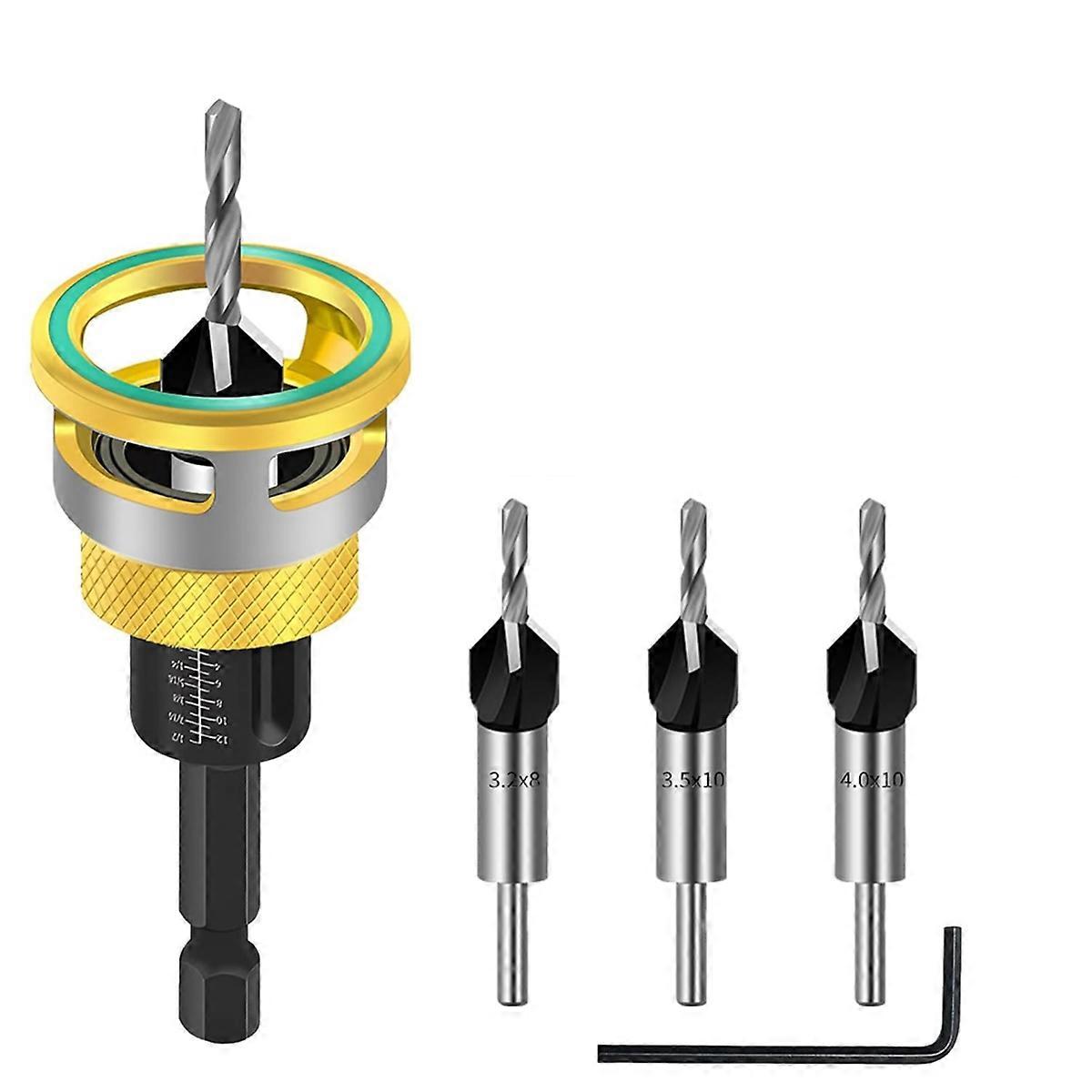 6-Piece Countersink Drill Bit Set, Pre-Drilling