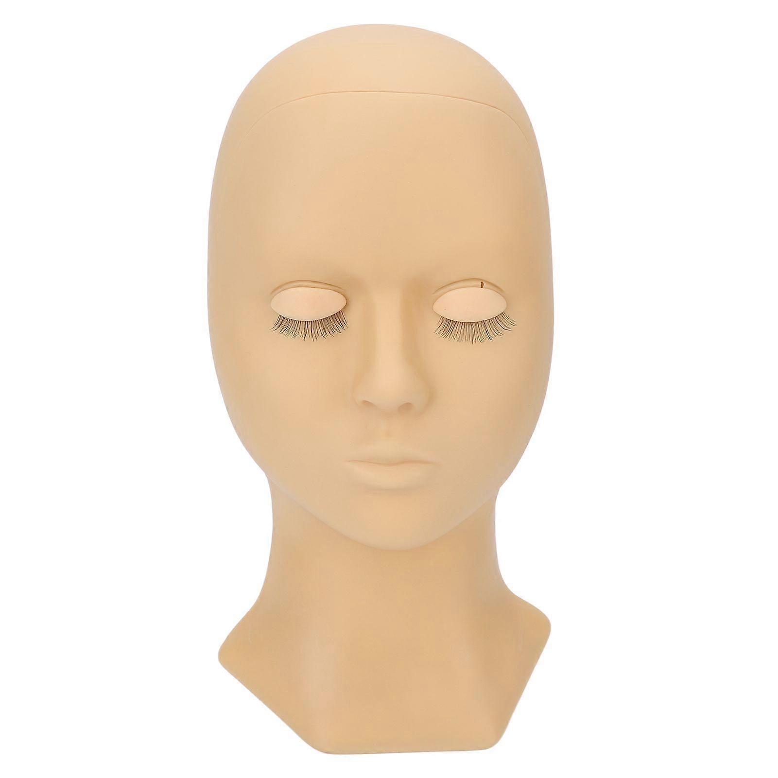 Eyelash Mannequin Head Detachable Eyelash Extension Makeup Practice Elastic Soft Silicone Head Mold With Eyelashes Double Eyelid Complexion