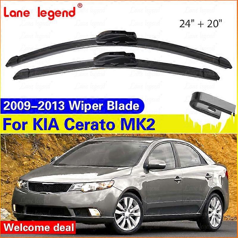 Applies to For Kia Cerato MK2 2009-2013 Car Front Wiper U-type Soft Rubber Boneless Wiper Quiet Durable Automotive Wiper 2010 2011 24"+20"