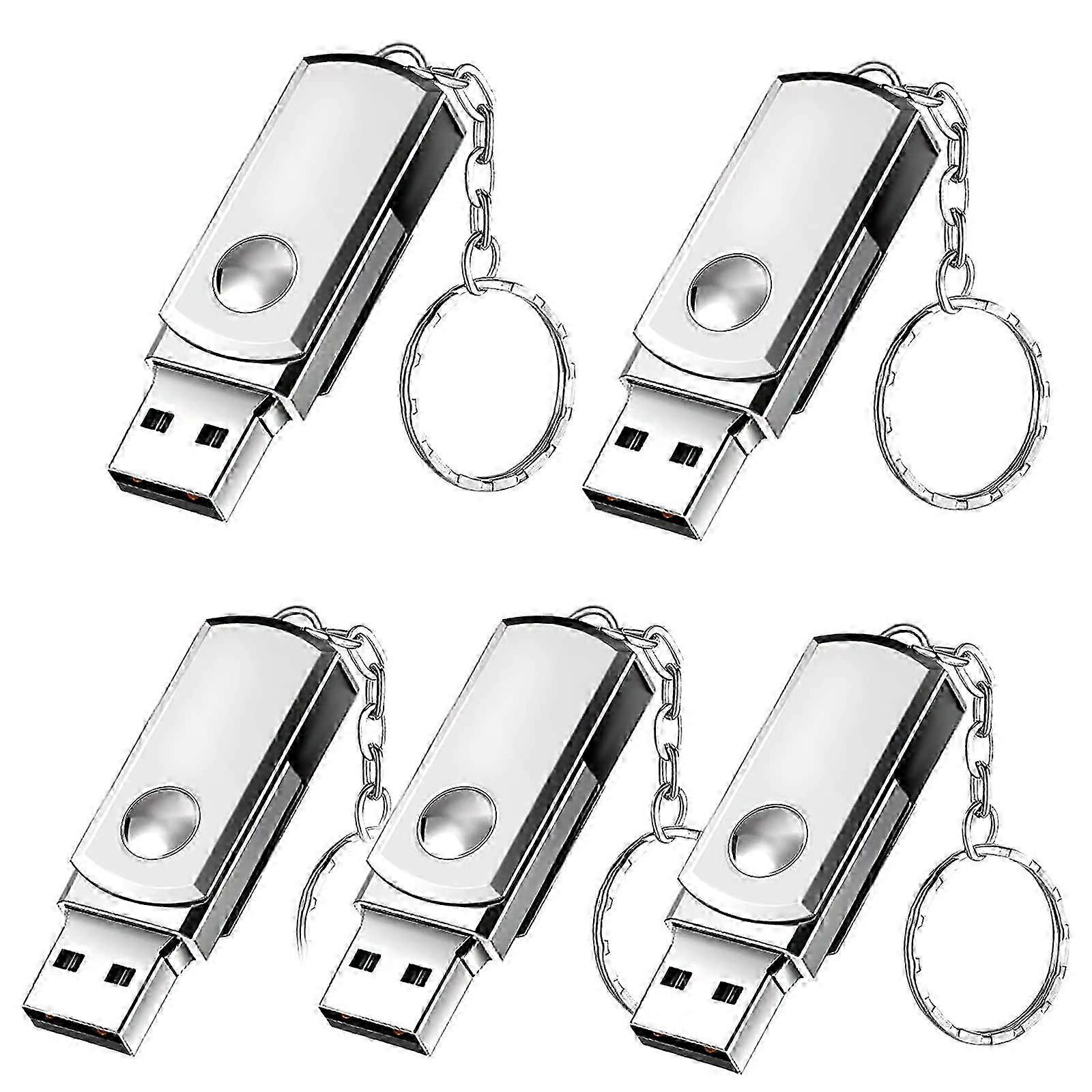 USB Flash Drive 16GB 5 Pack, USB 2.0 16GB USB Flash Drive with Keychain, Memory Stick