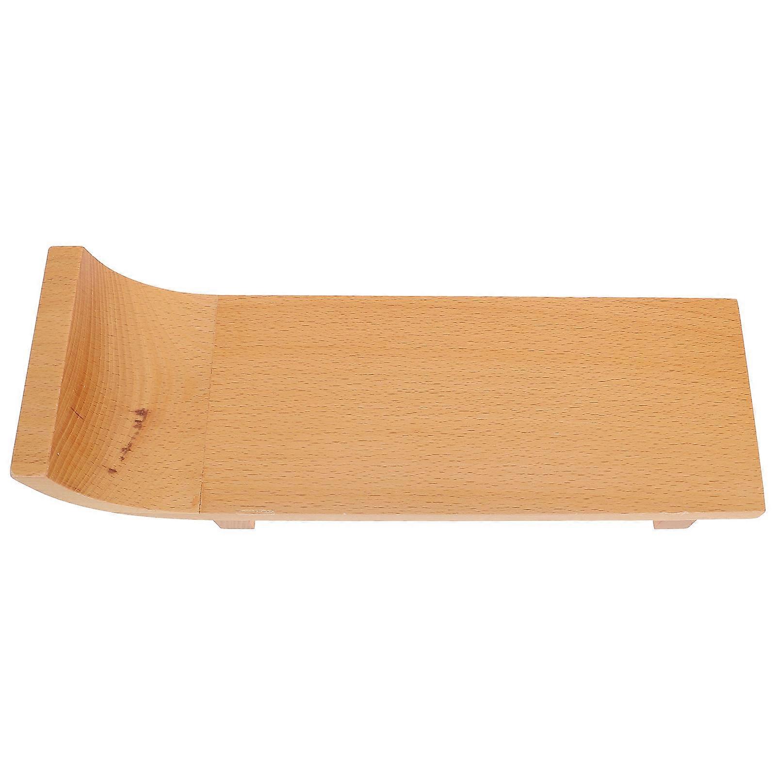 Food Serving Plate 2Pcs Home Users Daily Use Wooden Sushi Plate Rectangular Khaki Functional