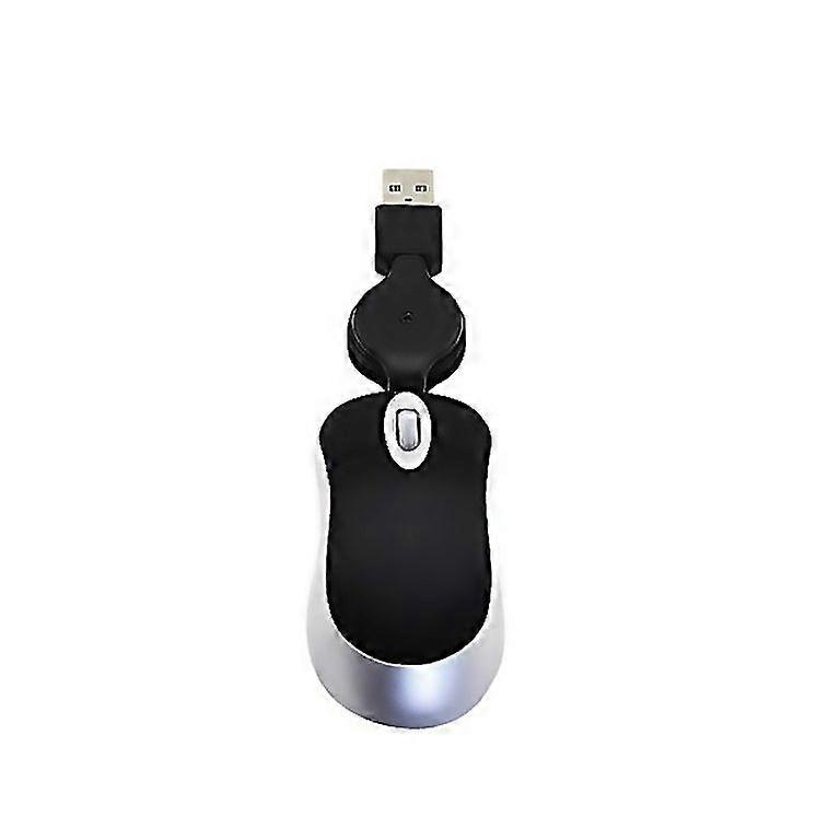 For Mini Computer Mouse Retractable Usb Cable Optical Ergonomic1600 Dpi Portable Small Mice For Lapt