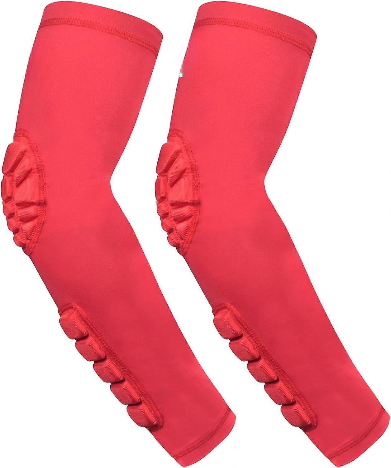 2PCS Padded Elbow Forearm Sleeves Compression Arm Protective Support