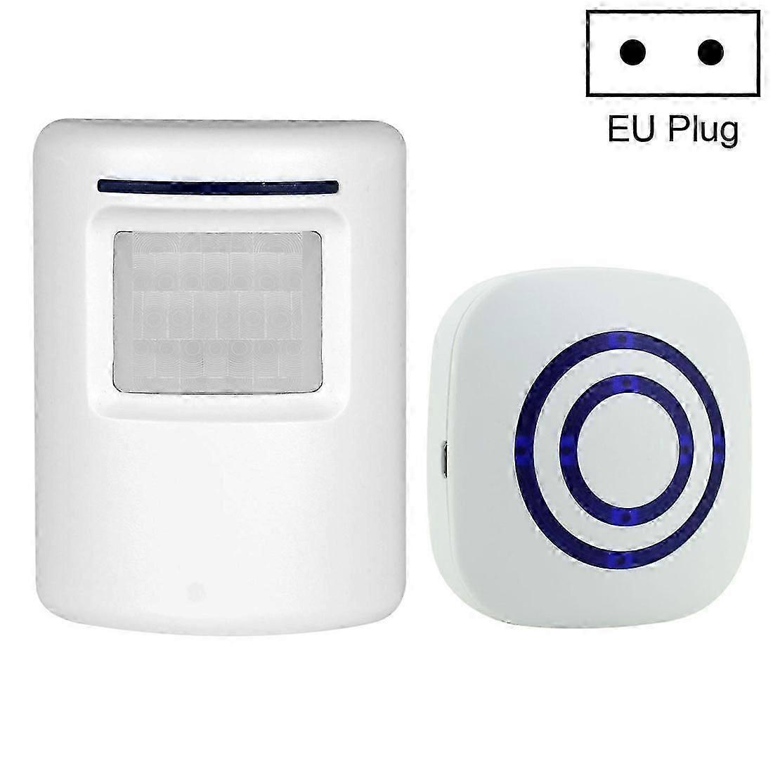 FY-0256 2 in 1 PIR Infrared Sensors Wireless Doorbell Alarm Detector for Home / Office / Shop / Factory, EU Plug