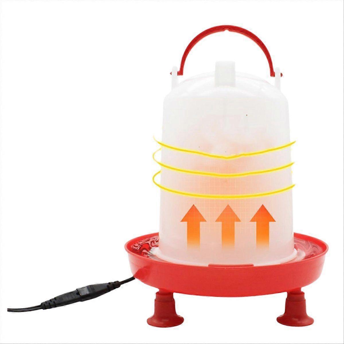 3L Heated Chicken Waterer for Winter Auto-Fill Chicken Water Heater with Leg Support,35W Heating Poultry US Plug