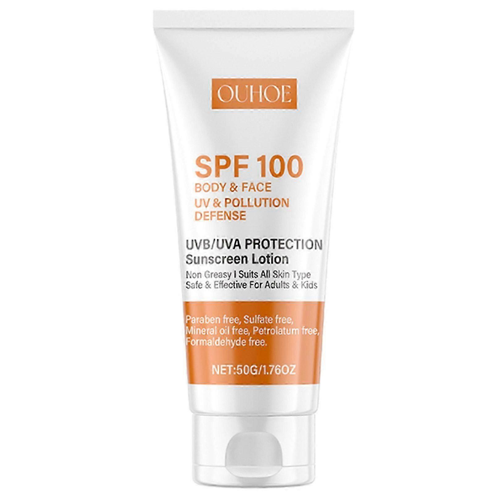 واقي من الشمس SPF 100 ، واقي من الشمس للوجه للأشعة فوق البنفسجية للجسم والحماية من التلوث ، واقي من الشمس لعطلة الشاطئ الصيفية