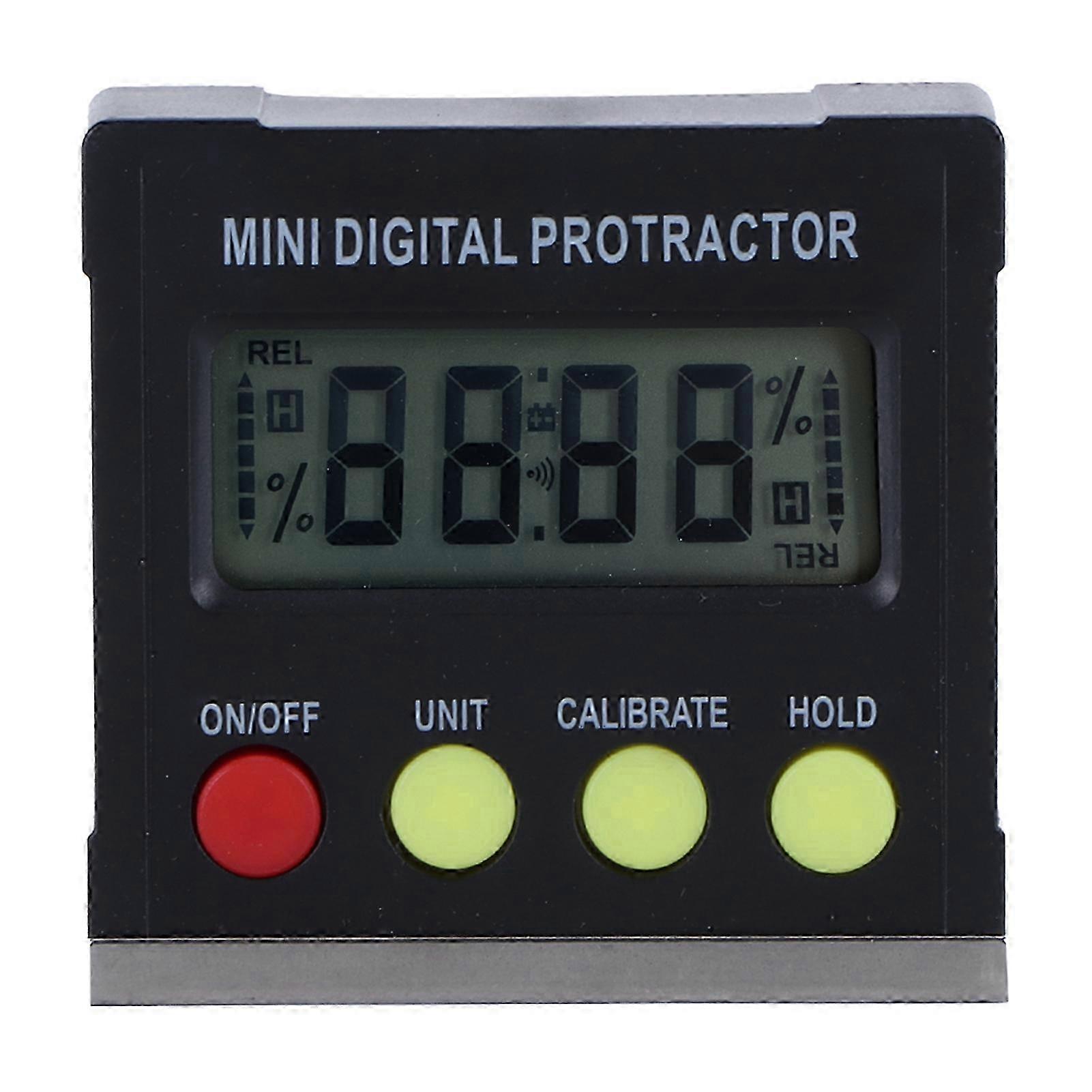 25-26 360 Degree Mini Digital Protractor Inclinometer Electronic Level Magnetic Base Measuring Tool