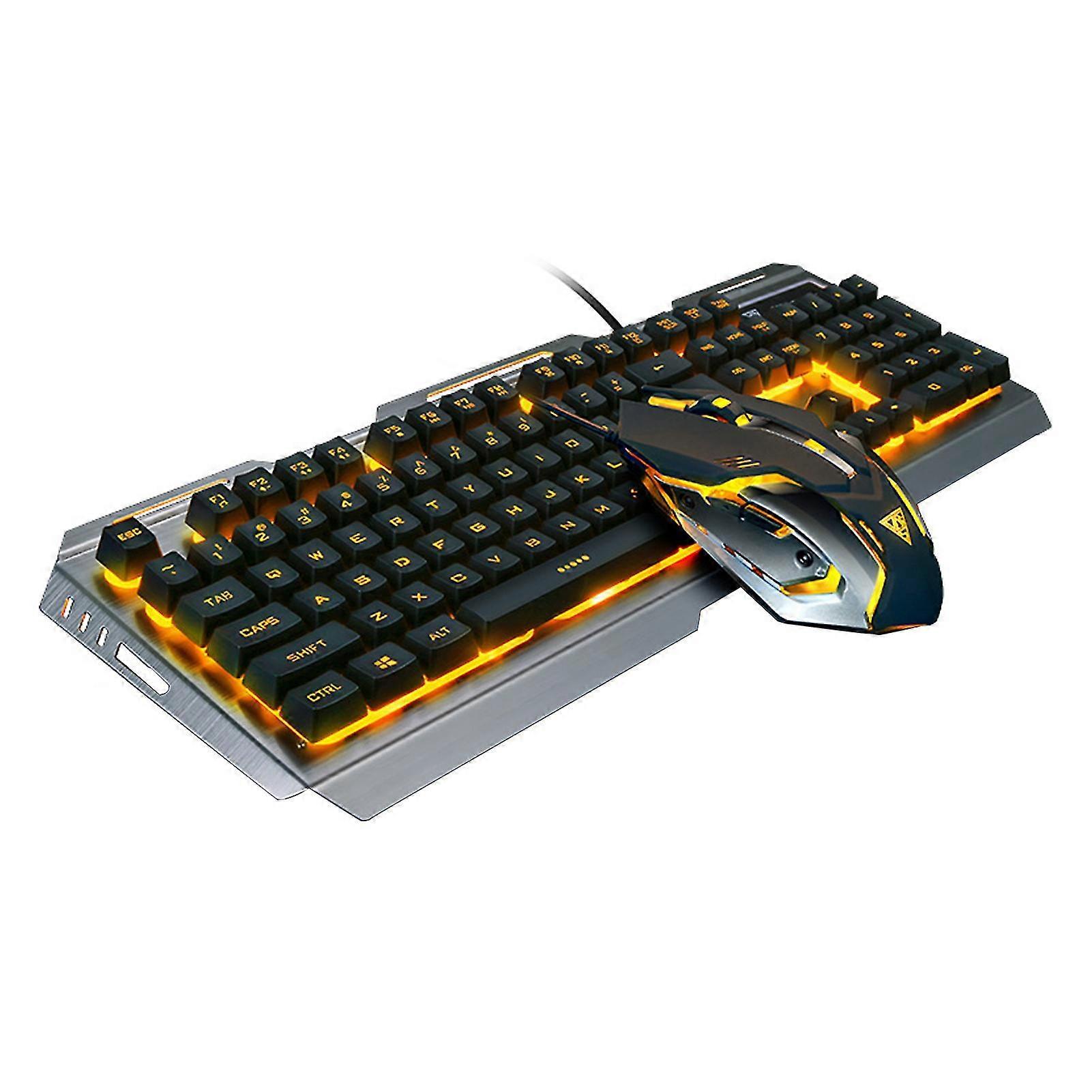 Fiauli 1 Set V1 RGB Keyboard Quick Response Plug Play Portable 3200DPI Laptop Gaming Desk Mouse with Backlight for PC 25-26s