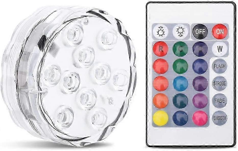 Submersible LED Lights, RGB Multicolor Waterproof Battery Powered Lights with Remote Controller