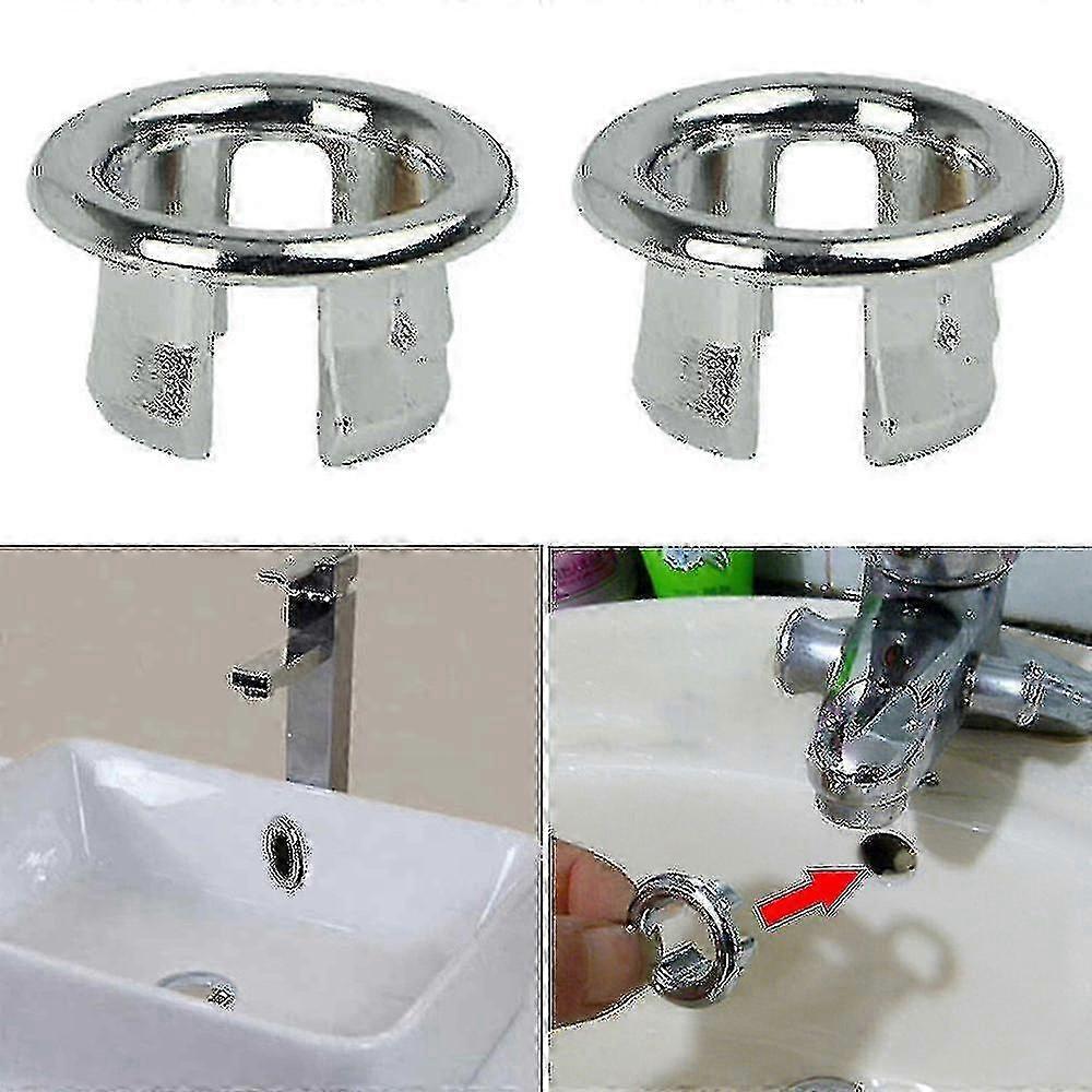 Sink Basin Overflow Round Ring Drain Hole Plug Cap Cover Spare Bathroom 25-26