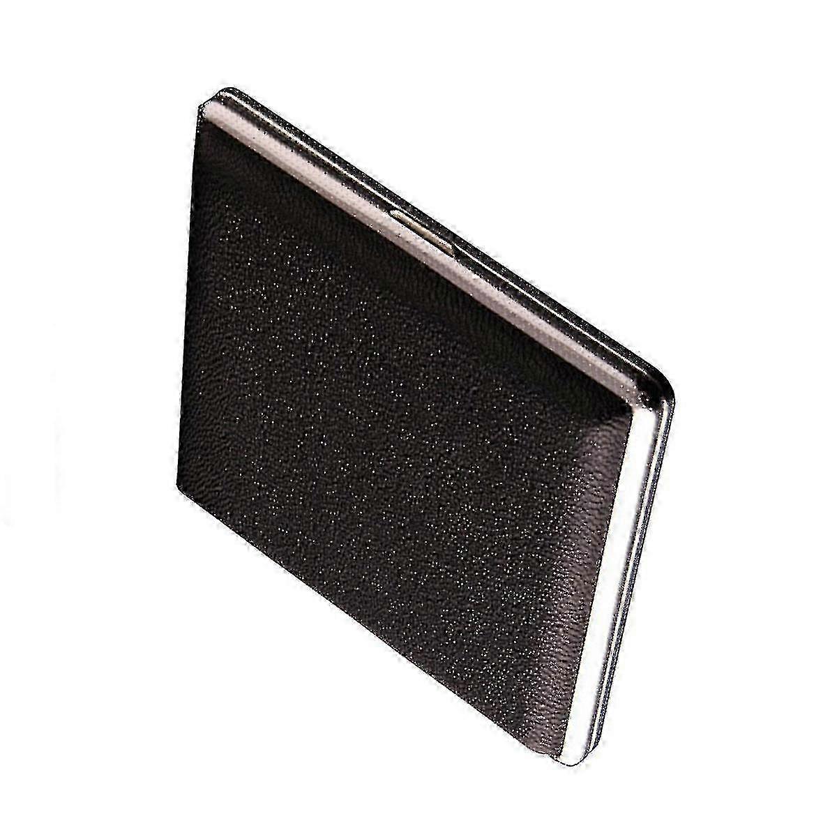 Cigarette Case, Black Leaer Surface Metal Box(hold 20 Cigarette) 25-26