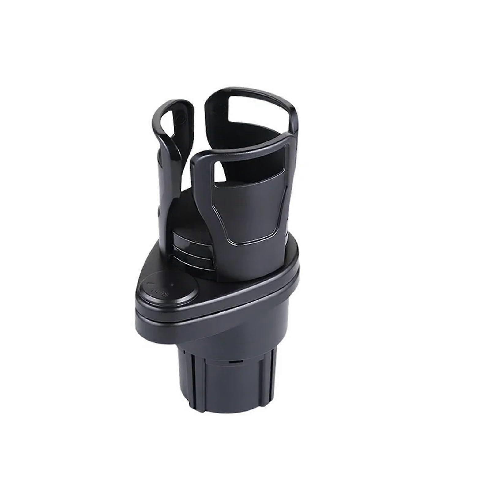 2 In 1 Multifunctional Universal Insert Car Drink Cup Holder Expander Adapter 360 Rotating Adjustable Base For Storage Rack Matte Black 1 PC