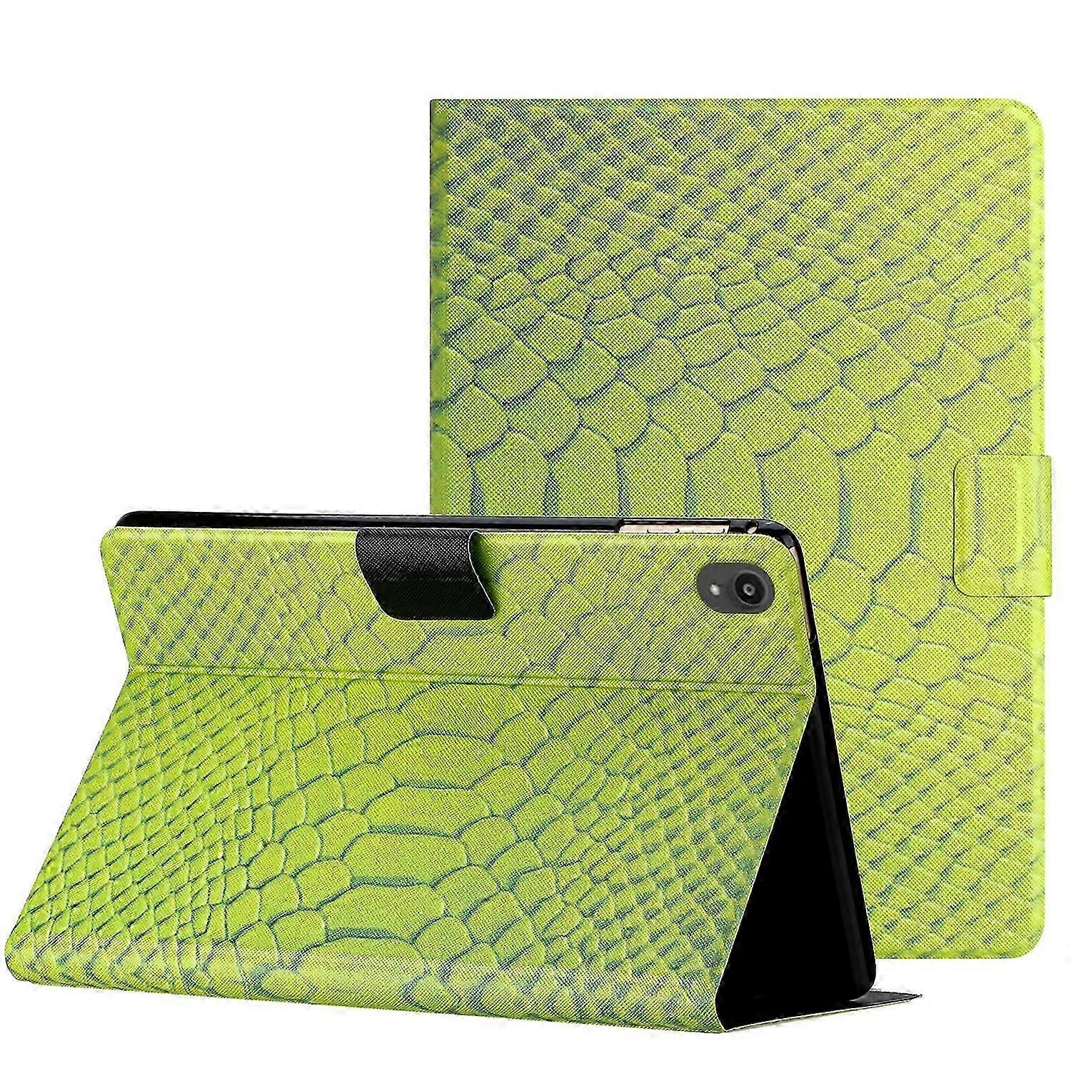 For Lenovo Tab P11 Solid Color Crocodile Texture Leather Smart Tablet Case