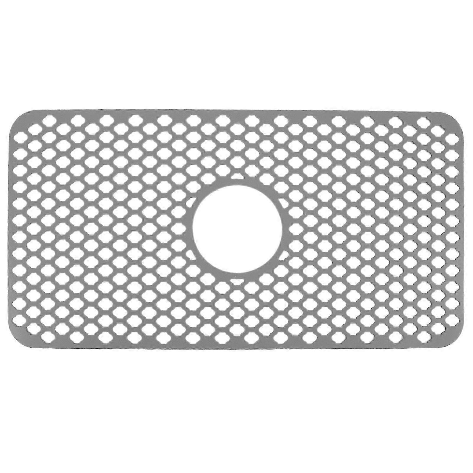 Hollow Insulated Kitchen Sink Mat Non Slip Multi Functional Large Size Silicone Sink Mat Protector Grey