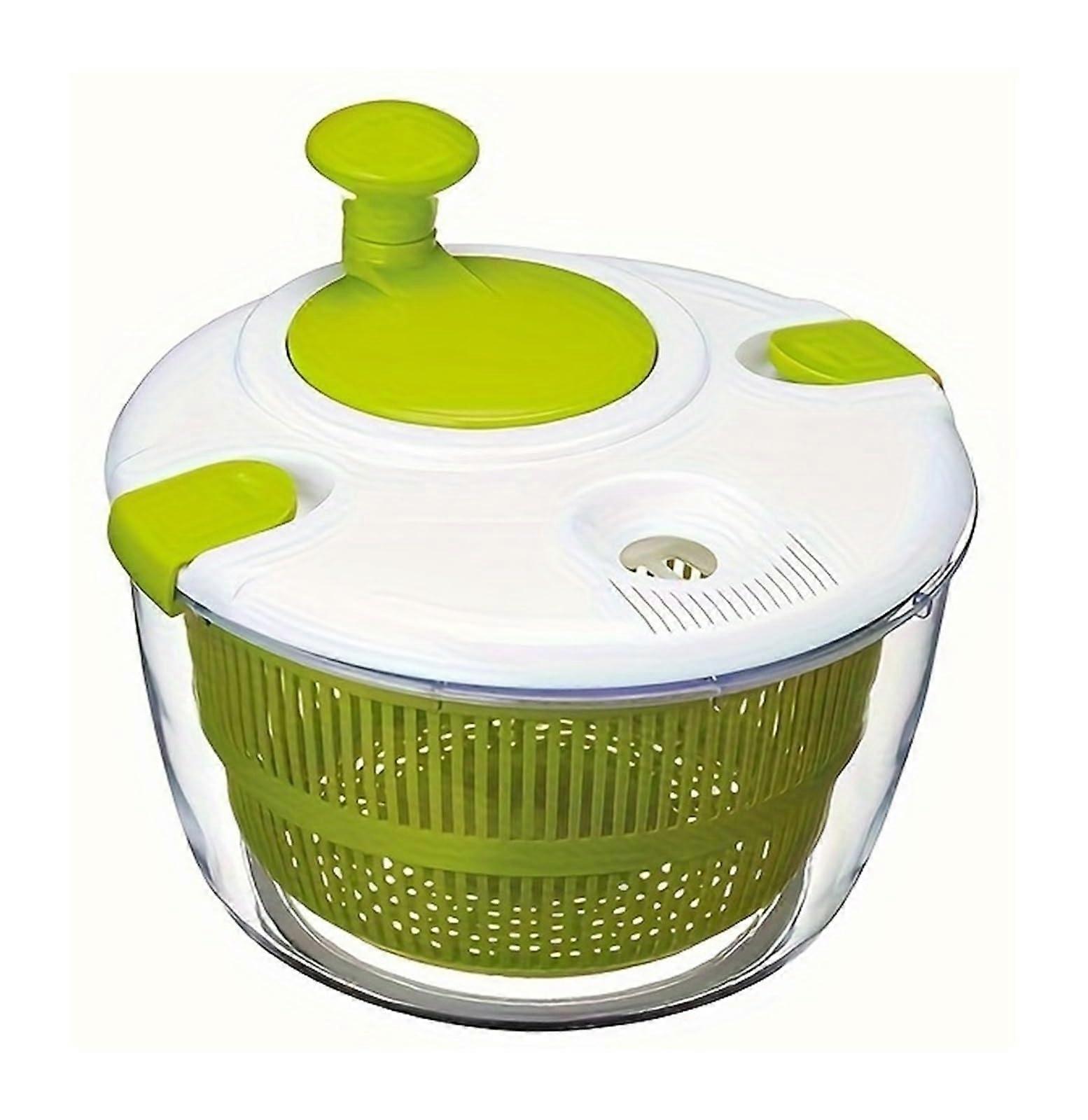 Salad Spinner Lettuce Dryer, Large Capacity Vegetable Salad Mixer, Retractable Pusher, Brake Button