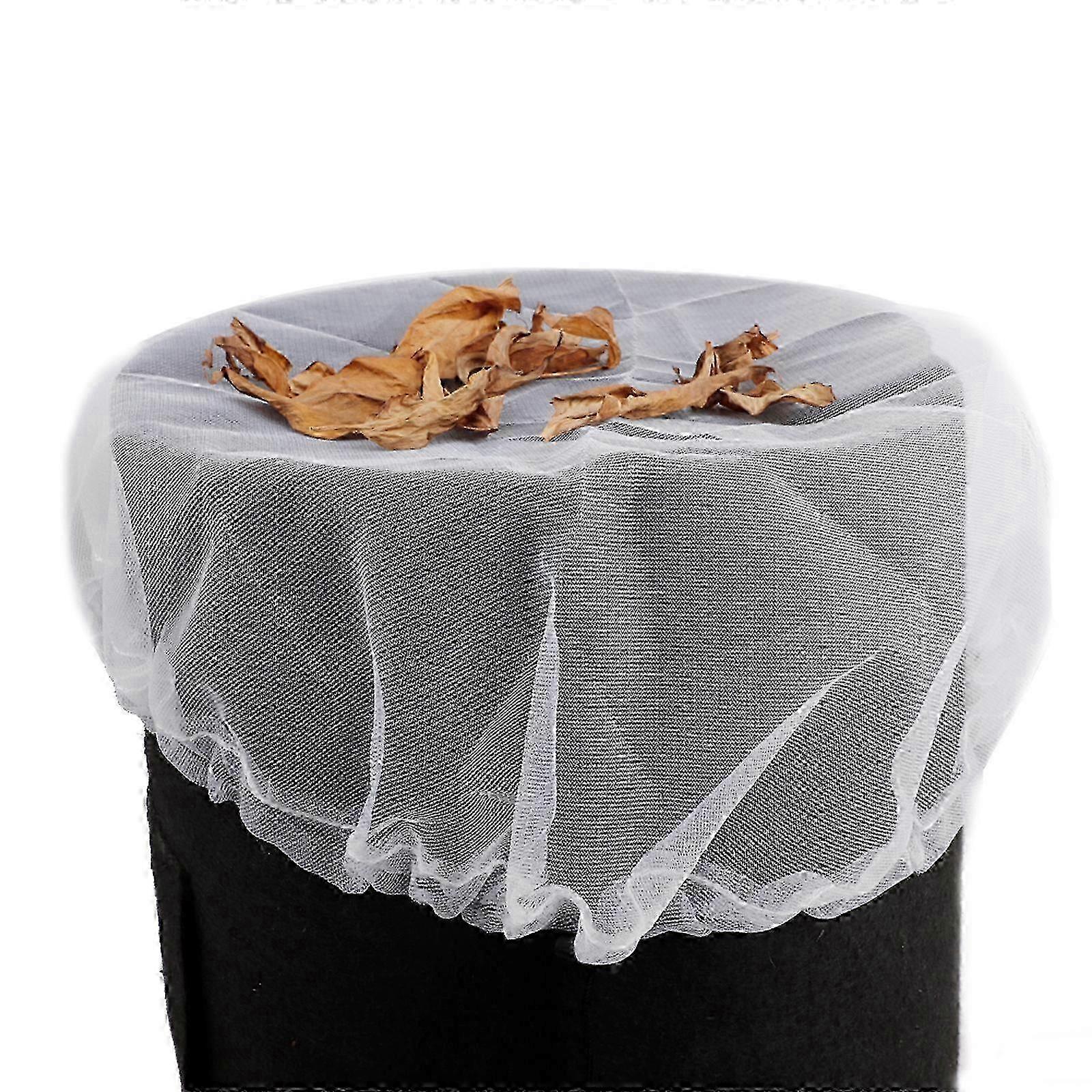 Rainwater Barrel Mesh Screen Cover White Polyester with Drawstring 2025