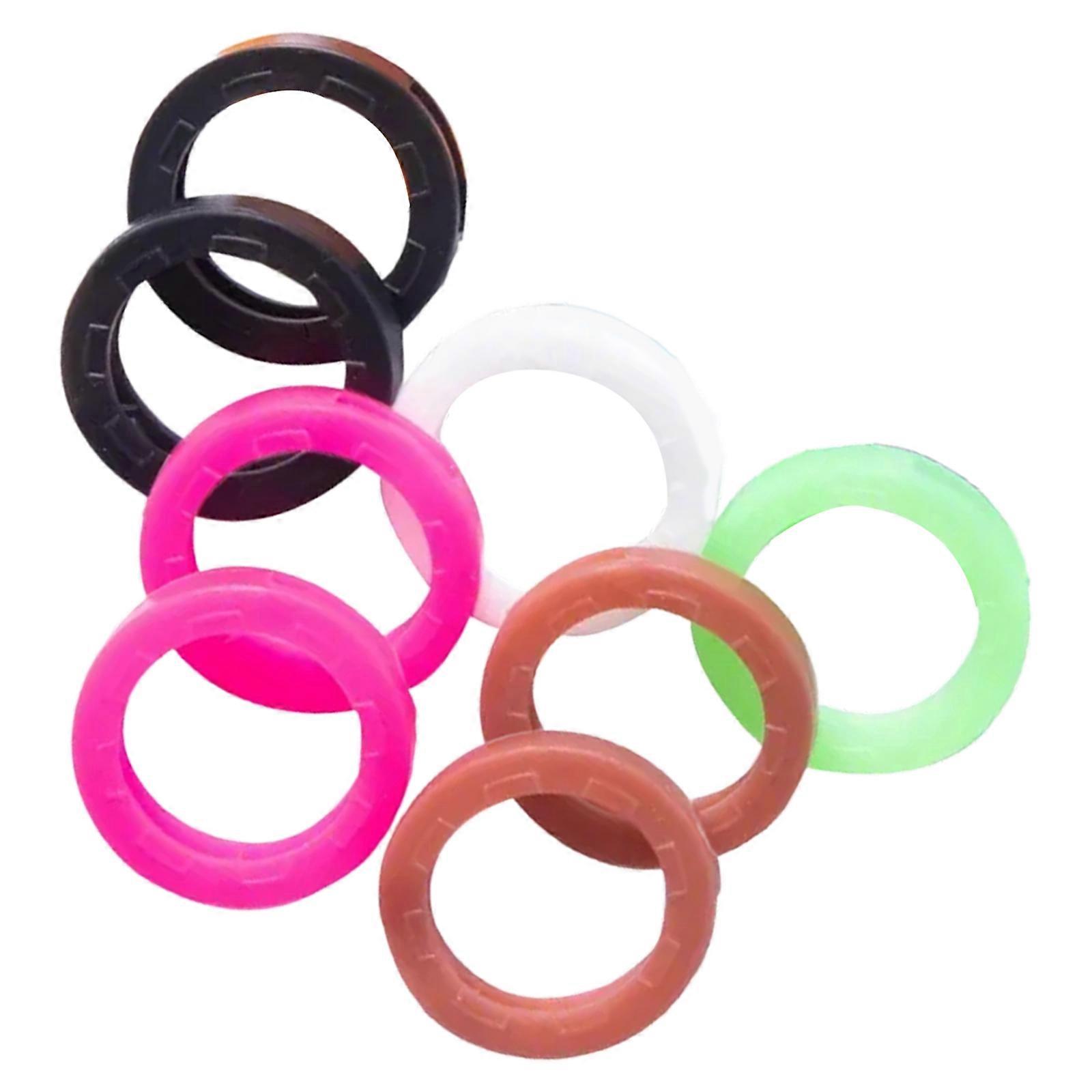8pcs Colorful Plastic Key Covers Set for Easy Identification with Round and Semi Round Shapes in Vibrant Colors Multicolor