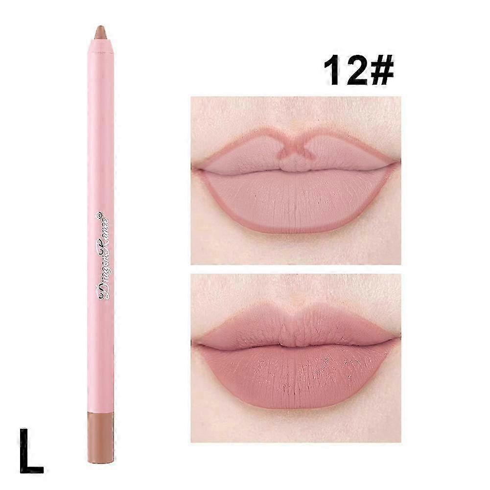 12(L)$Lip liner waterproof matte bean paste color lipstick pen foam pen non-fading lip liner