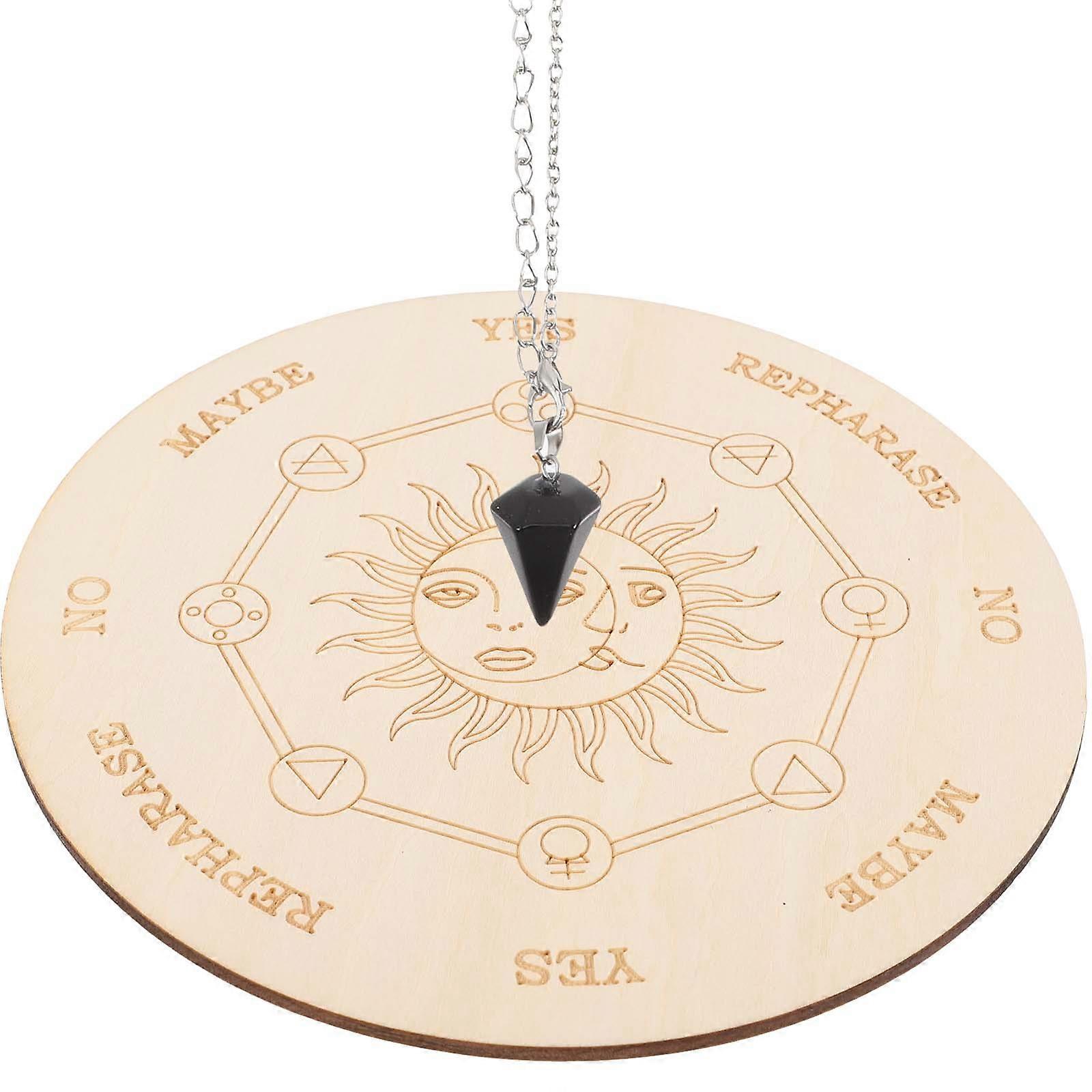 Pendulum Board Wood Altar Board for Divination 1Set Assorted Color