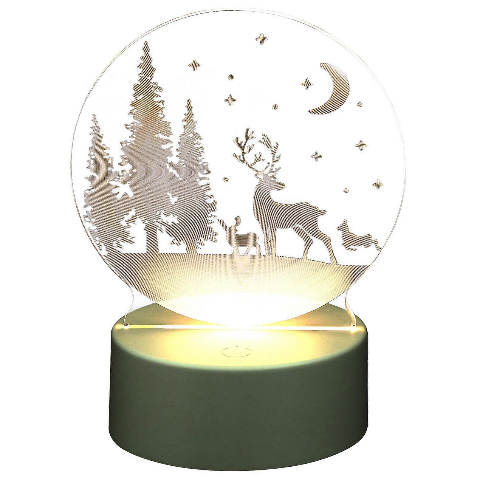 1Pc Acrylic LED Light Christmas Atmosphere Light Chic Night Light Transparent