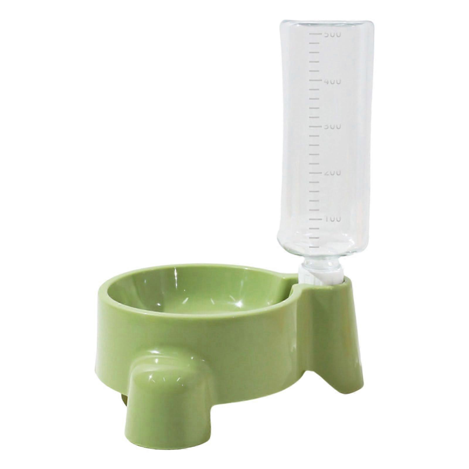 Automatic Pet Water Bowl with 500ml Removable Tray and AntiTip Base for Cats and Small Animals Green