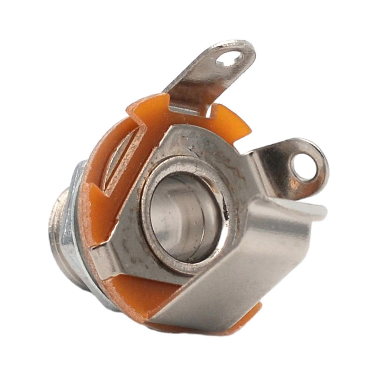 Mono Input or Output Jacks Socket 6.35mm Musical Instrument Accessory Mono Input Jacks Metal Guitar Electric Replacement  Silver