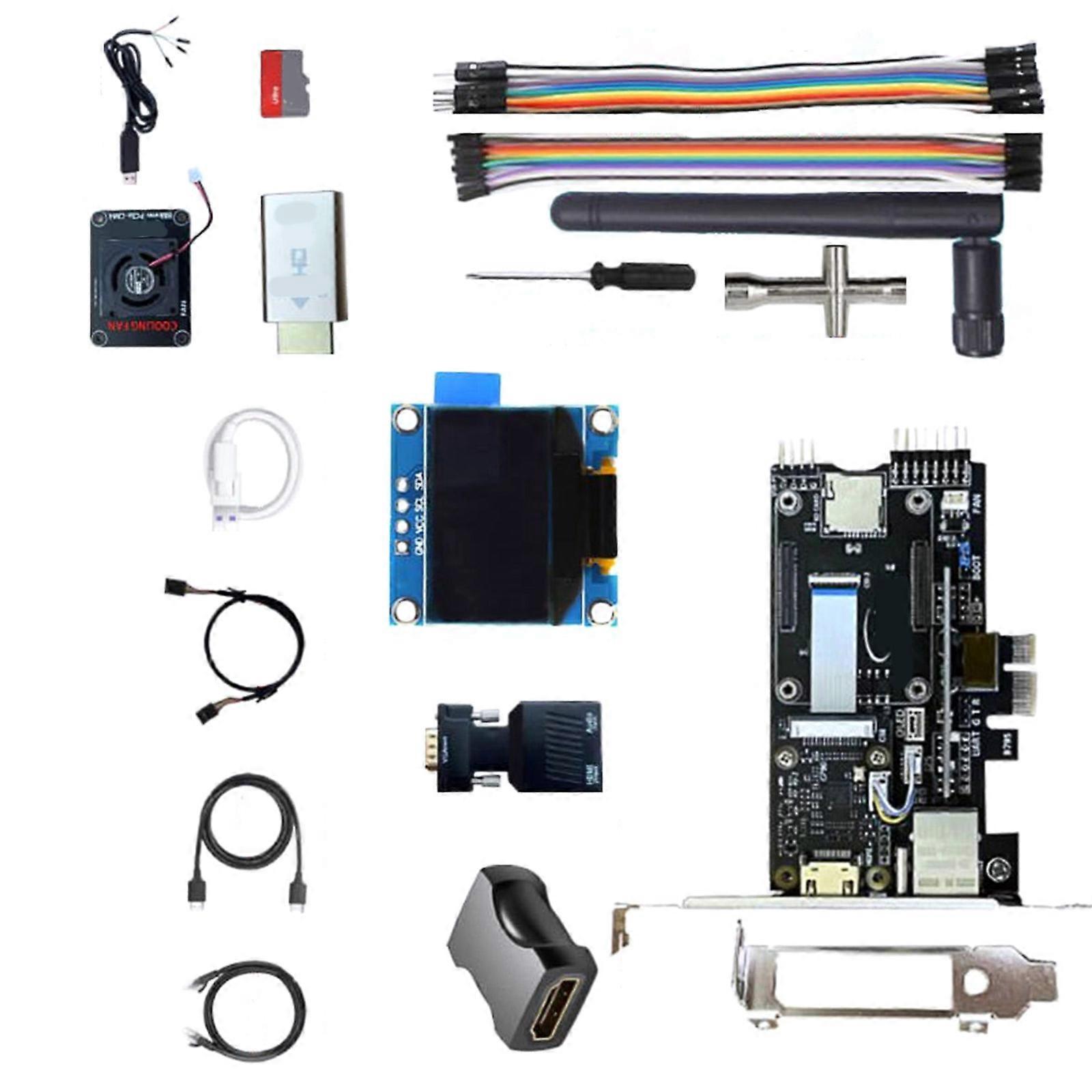 Multi Purpose Blikvm PCle KVM over IP Expansion Board with PoE USB Interfaces PWM Fan Controller Board for RPi CM4 Multicolor