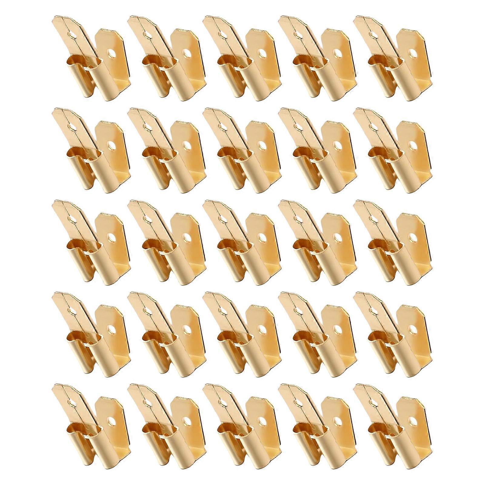 25Pcs Piggybacks Spade Connectors Double Male to Single Female Brass Quick Disconnect Connectors 3 Way Adapter Enduring Multicolor