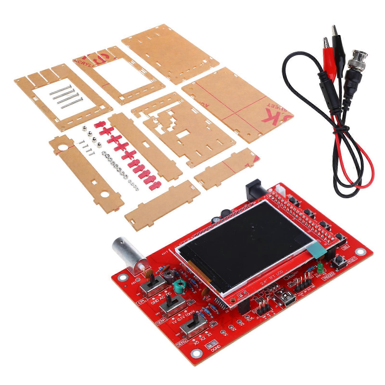 2.4" TFT Digital Oscilloscope Kit 200KHz Tester 1Msps Bandwidth Probe Assembled Optional Electronic Production Multicolor