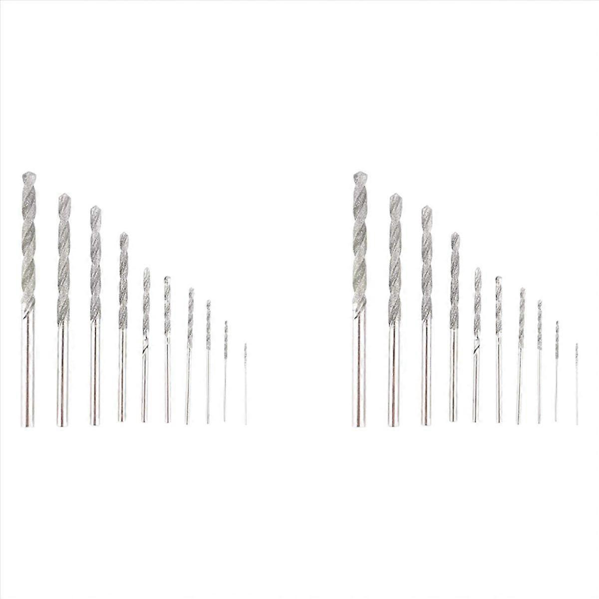 20 Pieces Diamond Drill Bits Set Twist Diamond Tip Drill Bit Heavy Duty Mini Diamond Drill Bit Set f