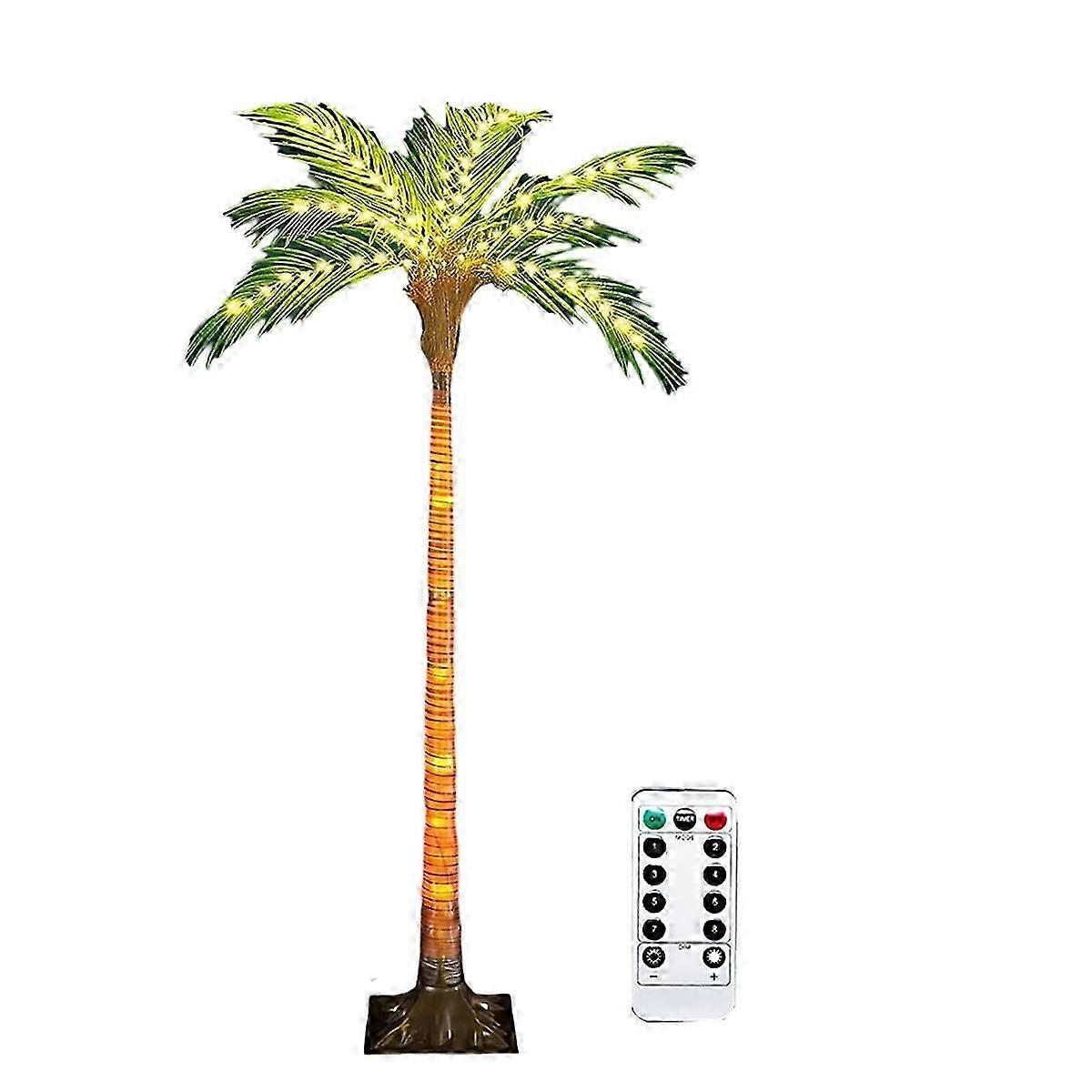 Solar Palm Tree Lights for Patio Outdoor Decoration,4.6FT Artificial Palm Tree with 110 LED Lights for Pool Bar