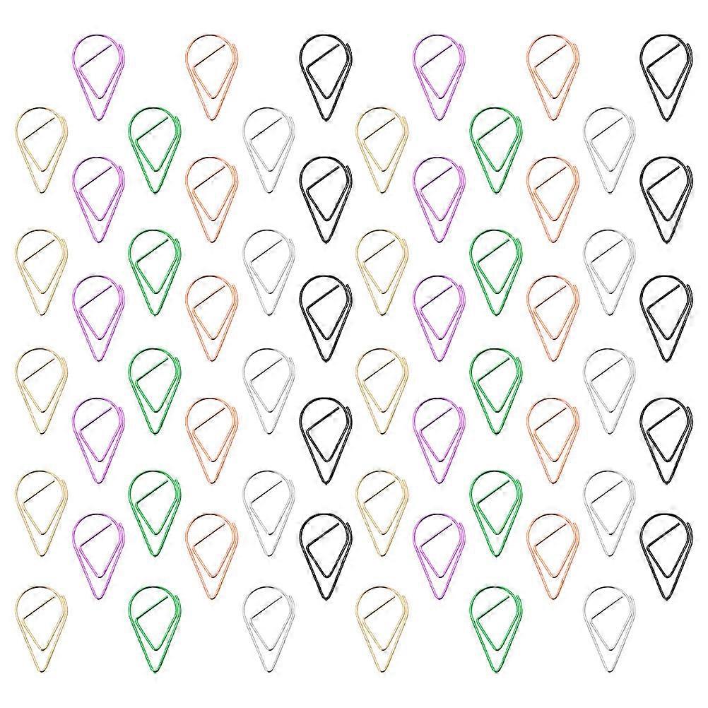 Small Metal Water Drop Paperclips for Clipping 100Pcs Assorted Color Clips